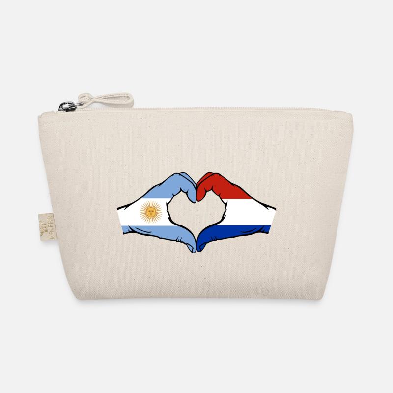 Argentine Hollande Drapeau Mains Coeur Forme Trousse biologique