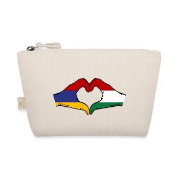 Armenia Hungary Flag Hands Heart Shape - Organic Pouch - nature - Front
