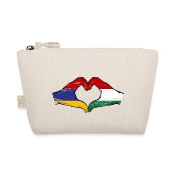 Armenia Hungary Flag Hands Heart Shape Used - Organic Pouch - nature - Front