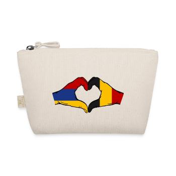 Armenien Belgien Flagge Hände Herzform - Bio-Täschchen - Natur - Vorne