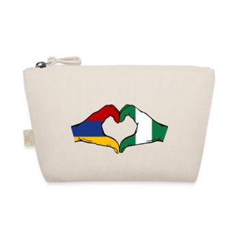 Armenien Nigeria Flagge Hände Herzform - Bio-Täschchen - Natur - Vorne