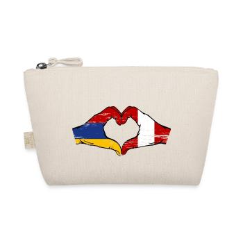 Armenien Peru Flagge Hände Herzform used - Bio-Täschchen - Natur - Vorne