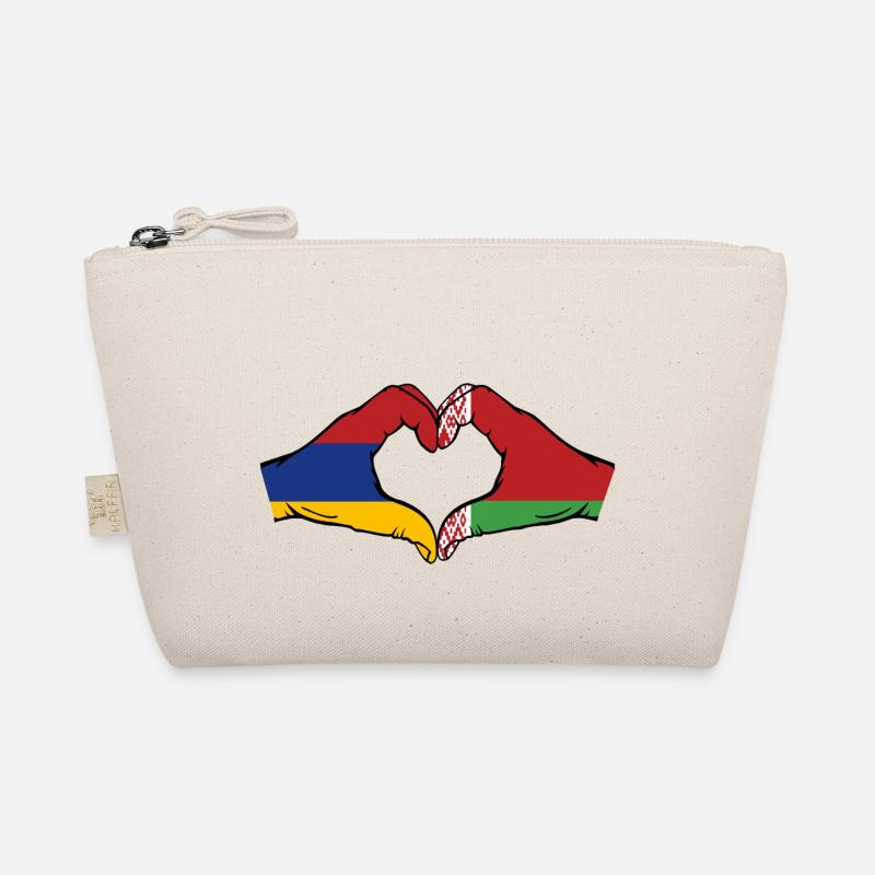 Armenia Belarus Flag Hands Heart Shape Organic Pouch