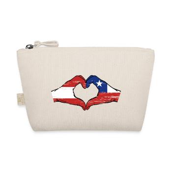 Austria Chile flag hands heart shape used - Organic Pouch - nature - Front