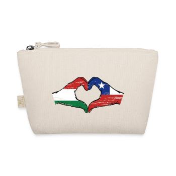 Hungary Chile Flag Hands Heart Shape Used - Organic Pouch - nature - Front
