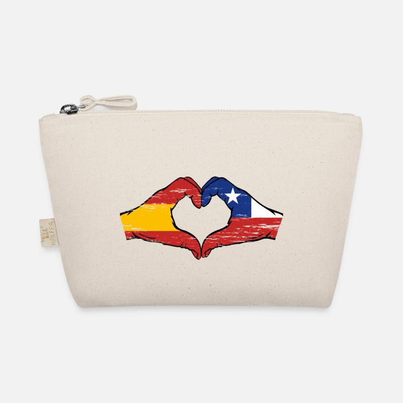 Espagne Drapeau Chili mains forme de coeur utilisé Trousse biologique