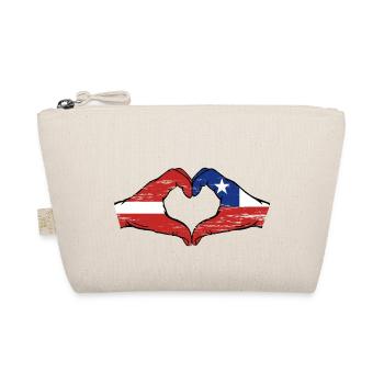 Latvia Chile flag hands heart shape used - Organic Pouch - nature - Front