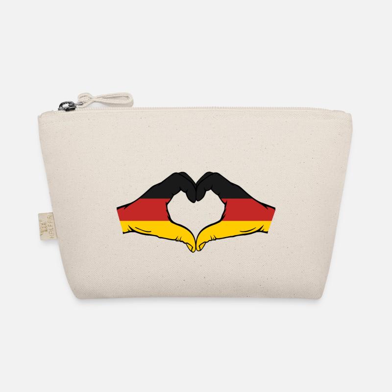 Deutschland Flagge Hände Herzform - Bio-Täschchen - Natur