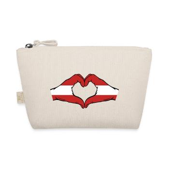 Austria Flag Hands Heart Shape - Organic Pouch - nature - Front