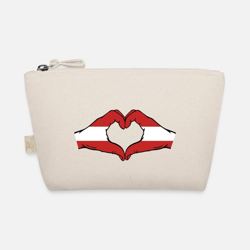 Drapeau de l’Autriche Mains Forme Coeur Trousse biologique