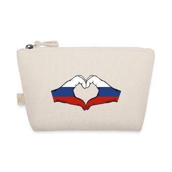 Drapeau de la Russie Mains Coeur Forme - Trousse biologique - nature - Devant