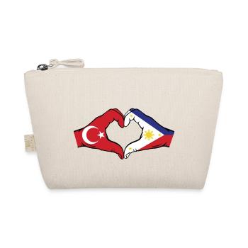 Turkey Philippines Flag Hands Heart Shape - Organic Pouch - nature - Front