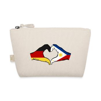 Germany Philippines Flag Hands Heart Shape - Organic Pouch - nature - Front