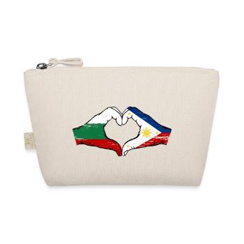 Bulgarien Philippinen Flagge Hände Herzform used - Bio-Täschchen - Natur - Vorne