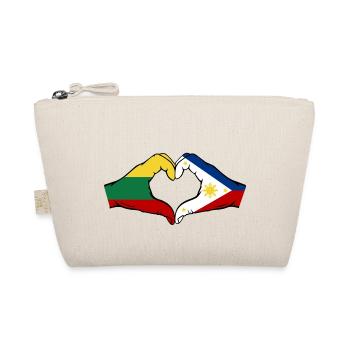 Litauen Philippinen Flagge Hände Herzform - Bio-Täschchen - Natur - Vorne