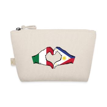 Italien Philippinen Flagge Hände Herzform - Bio-Täschchen - Natur - Vorne