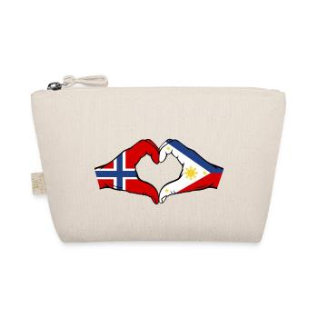 Norway Philippines Flag Hands Heart Shape - Organic Pouch - nature - Front