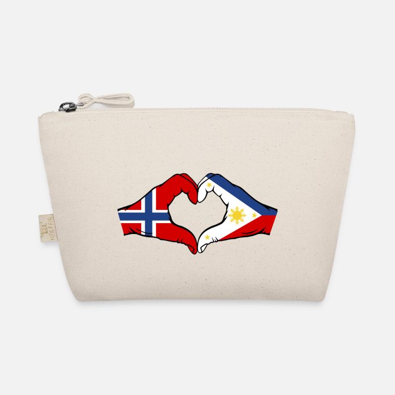 Norvège Philippines Drapeau Mains Coeur Forme Trousse biologique