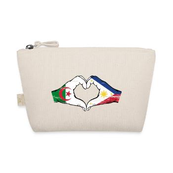 Algeria Philippines Flag Hands Heart Shape Used - Organic Pouch - nature - Front