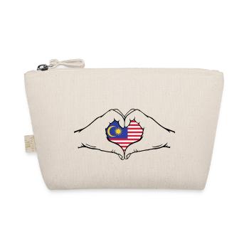 Malaysia Flag Hands Heart Shape - Organic Pouch - nature - Front