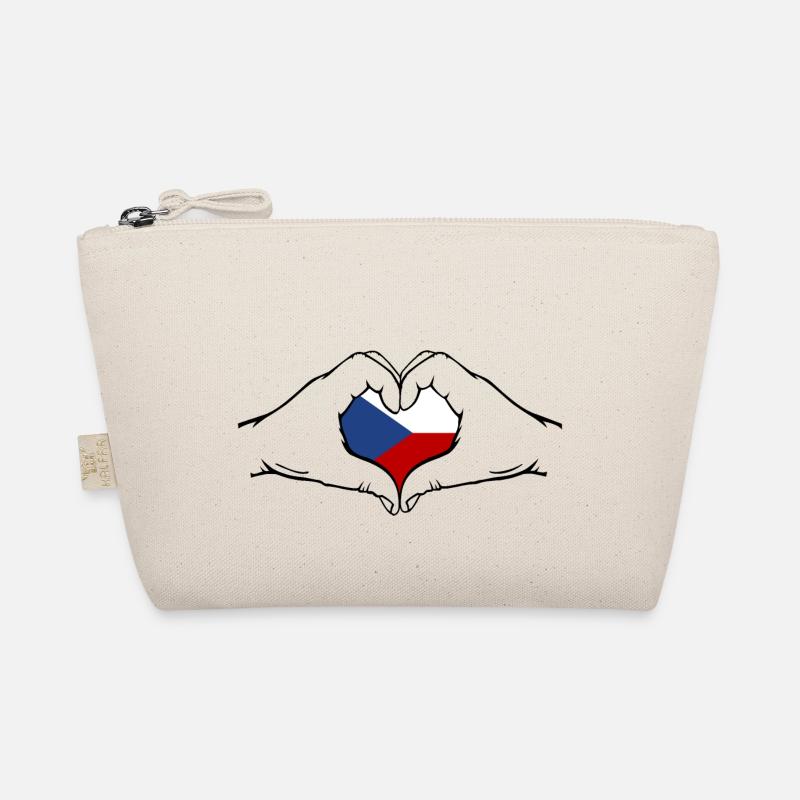 Czech Republic Flag Hands Heart Shape Organic Pouch