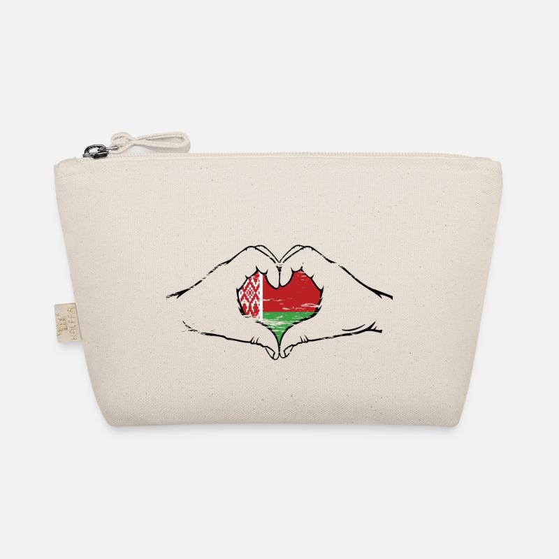 Drapeau de la Biélorussie mains forme de coeur utilisé Trousse biologique