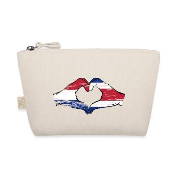 Holland Costa Rica Flagge Hände Herzform used - Bio-Täschchen - Natur - Vorne