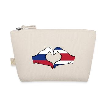 Russland Costa Rica Flagge Hände Herzform - Bio-Täschchen - Natur - Vorne