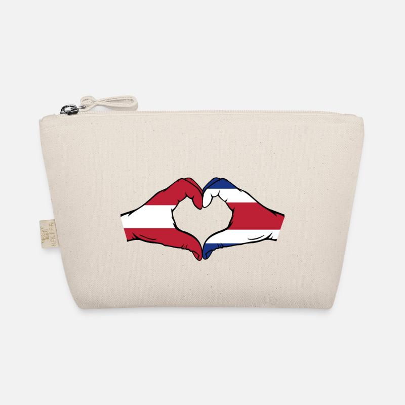 Autriche Costa Rica Drapeau Mains Coeur Forme Trousse biologique