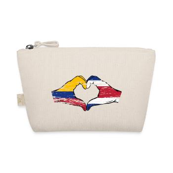 Colombie Costa Rica drapeau mains forme de coeur utilisé - Trousse biologique - nature - Devant
