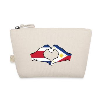 Costa Rica Philippinien Flagge Hände Herzform - Bio-Täschchen - Natur - Vorne