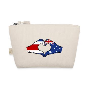 Costa Rica Australia Flag Hands Heart Shape - Organic Pouch - nature - Front