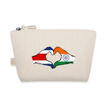 Costa Rica Indien Flagge Hände Herzform - Bio-Täschchen - Natur - Vorne
