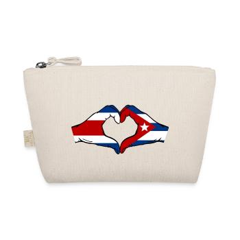Costa Rica Kuba Flagge Hände Herzform - Bio-Täschchen - Natur - Vorne