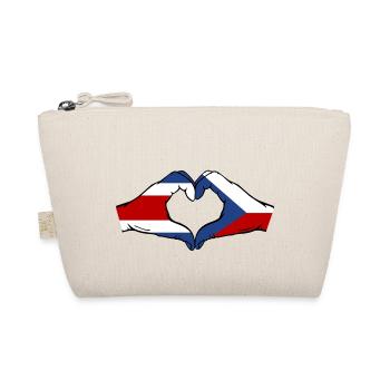 Costa Rica Tschechien Flagge Hände Herzform - Bio-Täschchen - Natur - Vorne
