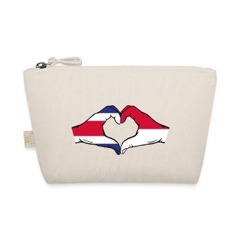 Costa Rica Indonesia Flag Hands Heart Shape Used - Organic Pouch - nature - Front