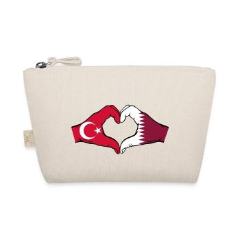 Turquie Qatar drapeau mains forme coeur - Trousse biologique - nature - Devant
