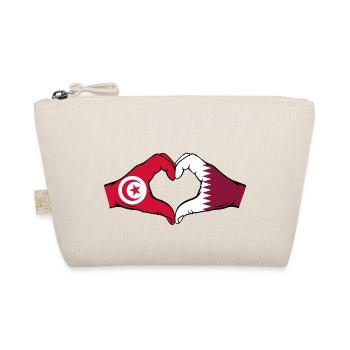 Tunisie Qatar drapeau mains forme coeur - Trousse biologique - nature - Devant