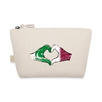 Drapeau du Pakistan Qatar mains forme de coeur utilisé - Trousse biologique - nature - Devant