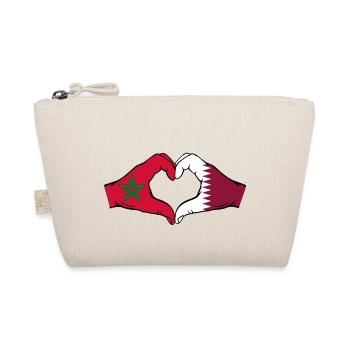 Drapeau du Maroc Qatar Mains Coeur Forme - Trousse biologique - nature - Devant