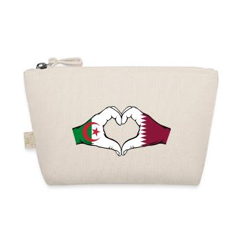 Algérie Qatar Drapeau Mains Coeur Forme - Trousse biologique - nature - Devant