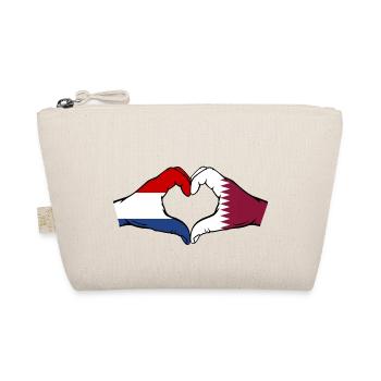 Hollande Qatar Drapeau Mains Forme Coeur - Trousse biologique - nature - Devant