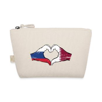 Drapeau de la Russie Qatar mains forme de coeur utilisé - Trousse biologique - nature - Devant