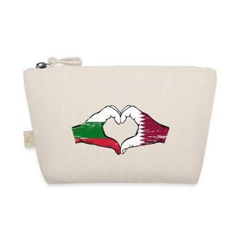 Bulgarien Katar Flagge Hände Herzform used - Bio-Täschchen - Natur - Vorne