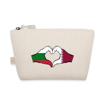 Bulgarie Qatar drapeau mains forme coeur - Trousse biologique - nature - Devant