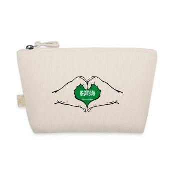 Saudi Arabien Flagge Hände Herzform - Bio-Täschchen - Natur - Vorne