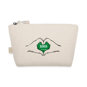 Saudi Arabien Flagge Hände Herzform used - Bio-Täschchen - Natur - Vorne