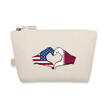 États-Unis Qatar Drapeau Mains Forme Coeur - Trousse biologique - nature - Devant