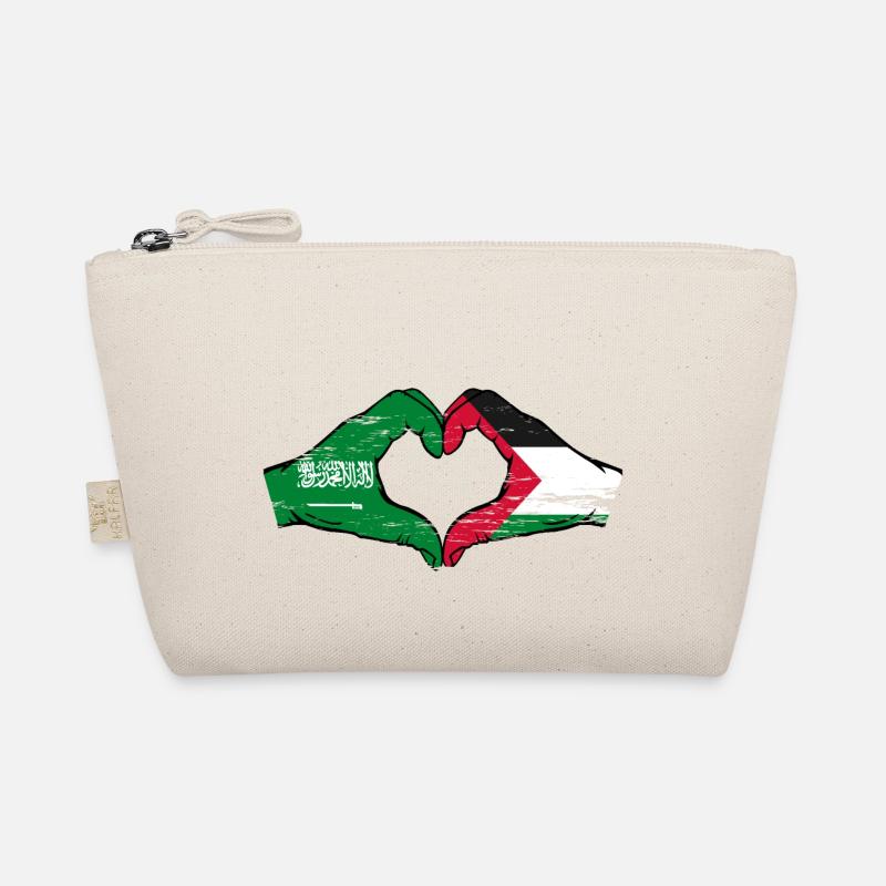 Arabie Saoudite Palestine Drapeau Mains Coeur Forme Utilisé Trousse biologique