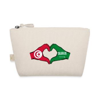Tunesien Saudi Arabien Flagge Hände Herzform - Bio-Täschchen - Natur - Vorne